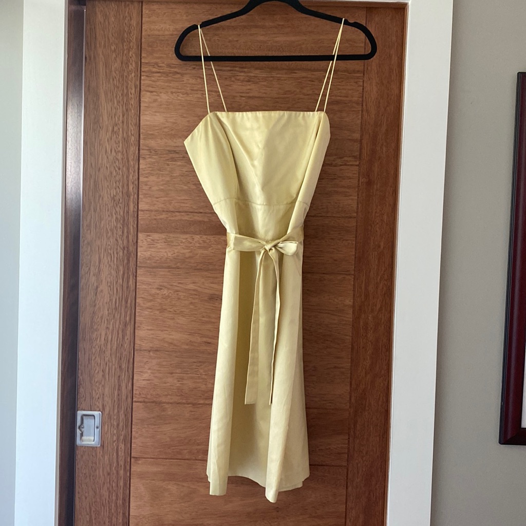 Carolina Herrera Yellow Silk Blend Dress Size 10